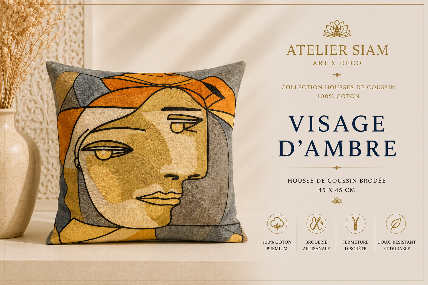 Housses de coussin artisanales – Collection Atelier Siam