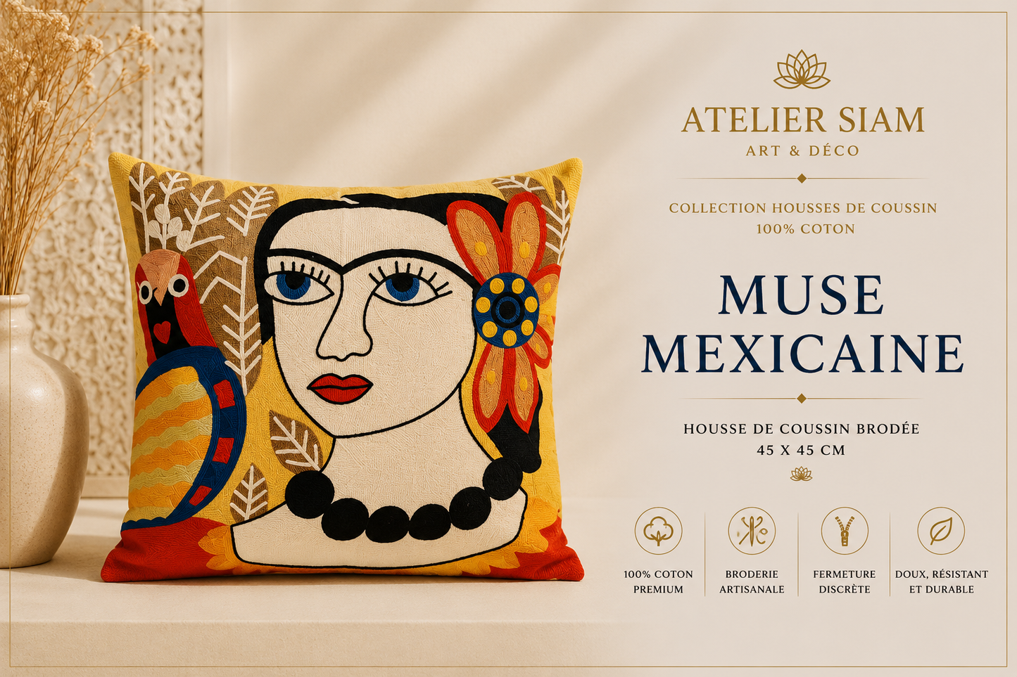 Housses de coussin artisanales – Collection Atelier Siam